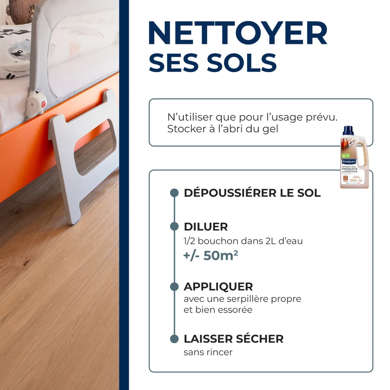 Nettoyant doux pour parquets et sols stratifiés