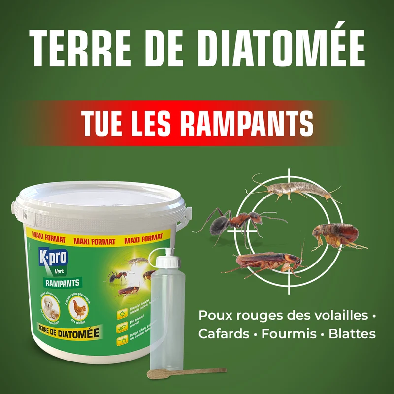 Terre de Diatomée Punaises de Lit avec flacon applicateur