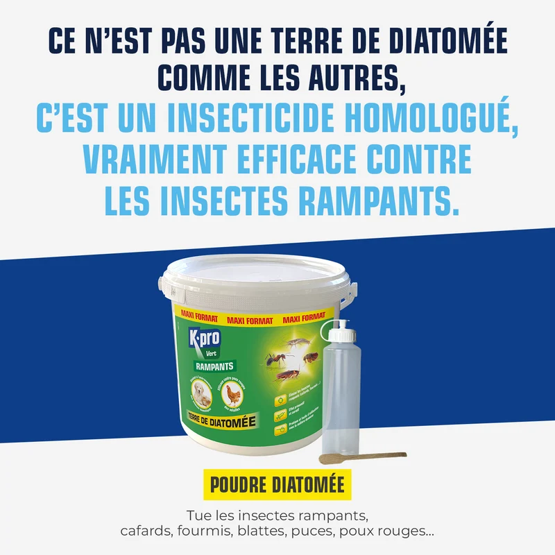Terre de Diatomée Punaises de Lit avec flacon applicateur