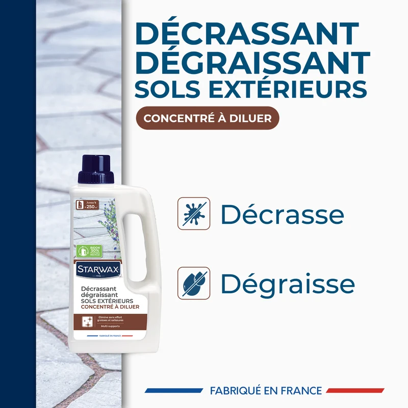 Décrassant dégraissant pour sols extérieurs
