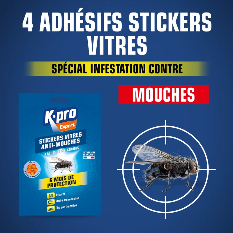Stickers anti-mouches fleurs