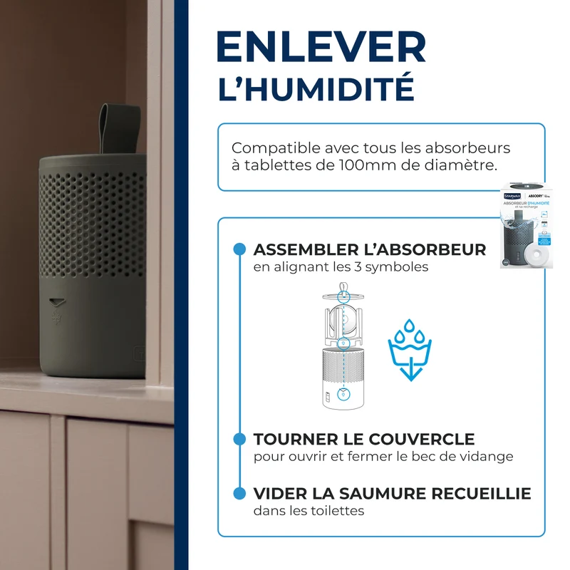 Absorbeur d'humidité + 1 tablette