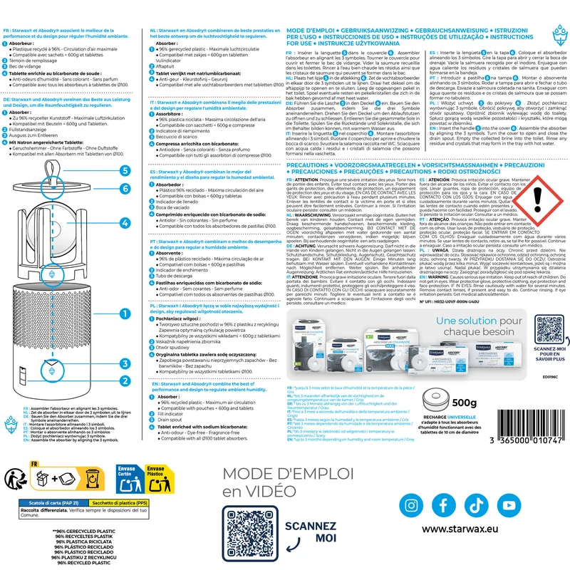 Absorbeur d'humidité + 1 tablette