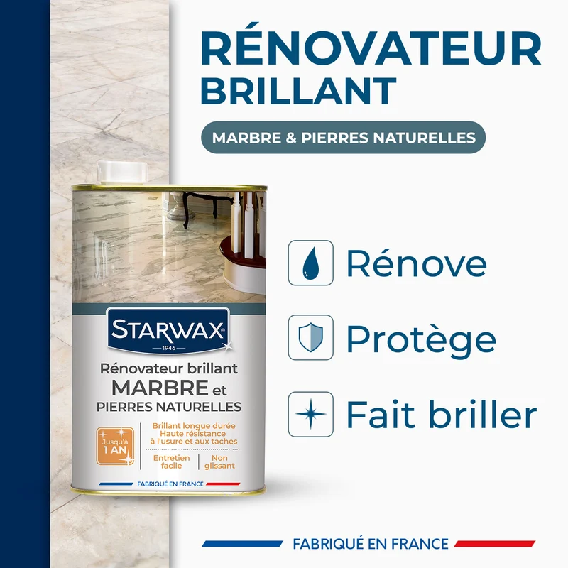 Rénovateur brillant protecteur pour marbres et pierres naturelles