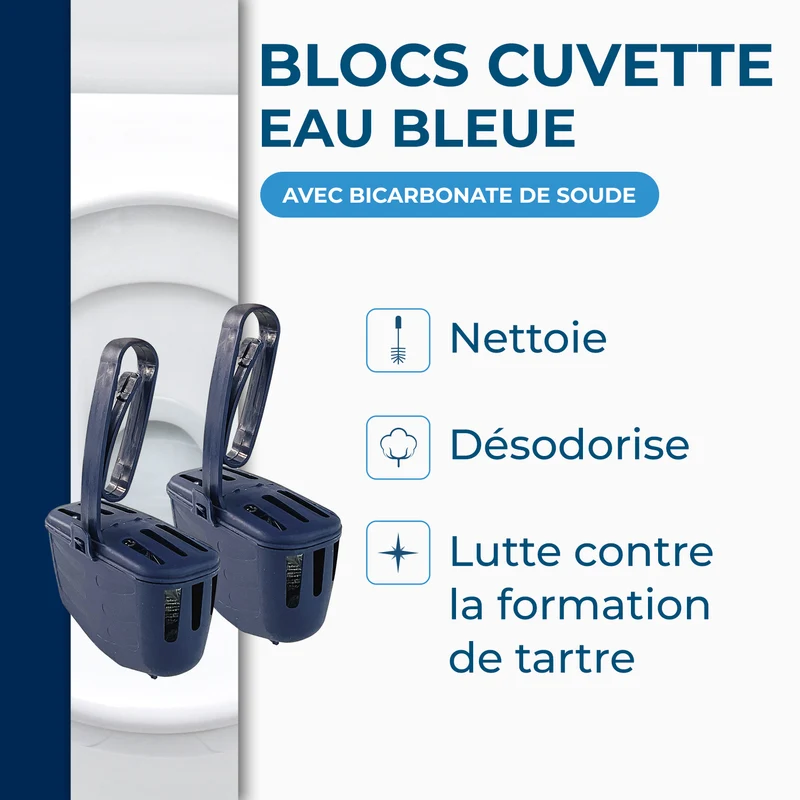 Blocs cuvette eau bleue pour WC