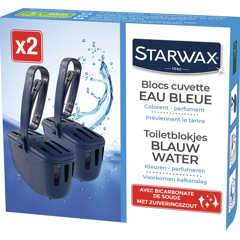 Blocs cuvette eau bleue pour WC
