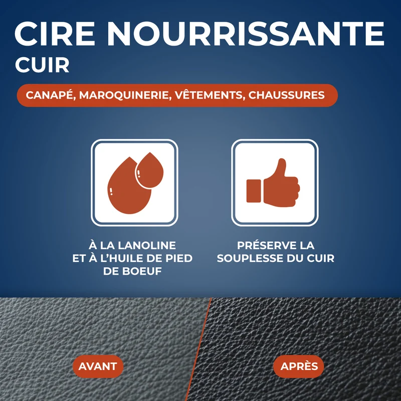 Cire rénovante nourrissante pour cuirs secs