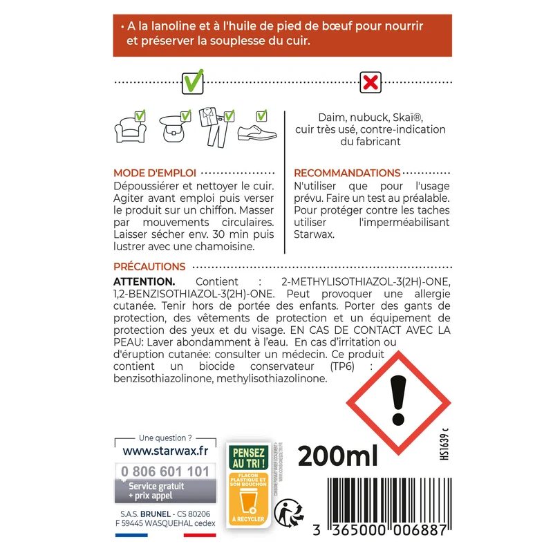 Cire rénovante nourrissante pour cuirs secs