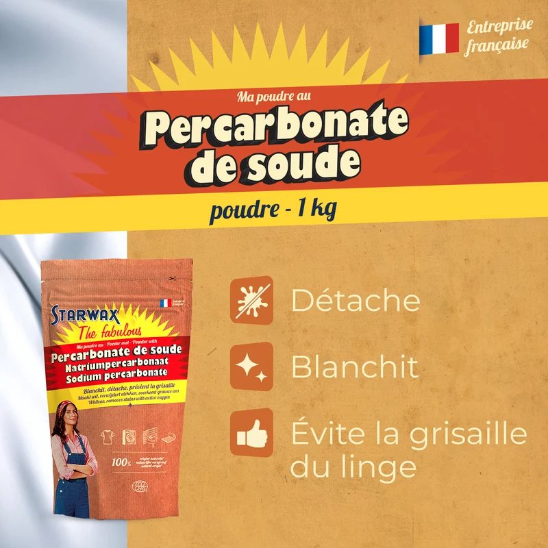 Ma poudre détachante & raviveur de blancheur au percarbonate de soude – Sachet éco