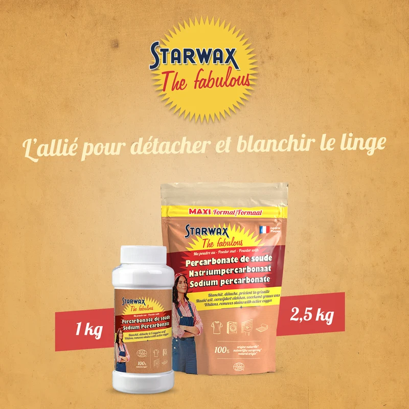 Ma poudre détachante & raviveur de blancheur au percarbonate de soude – Sachet éco