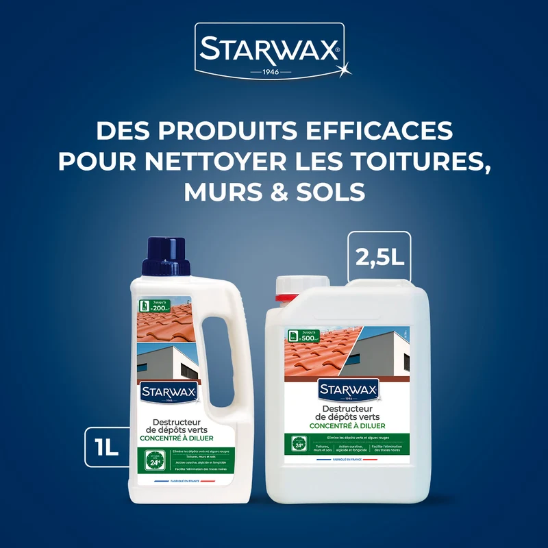 Destructeur de dépôts verts concentré à diluer - grandes surfaces