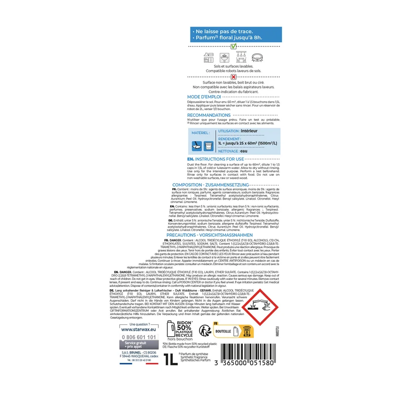 Nettoyant désodorisant longue durée parfum brise marine