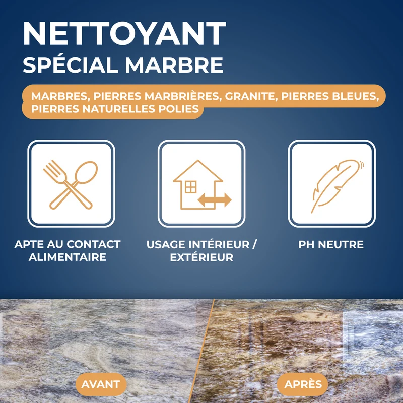 Nettoyant raviveur pour marbre et pierres naturelles