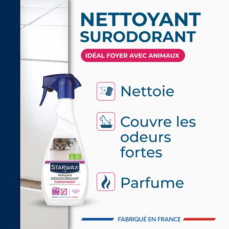 Nettoyant désodorisant surodorant spécial milieu animal