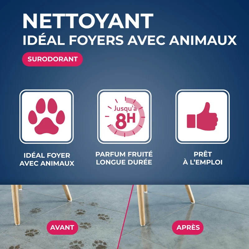 Nettoyant désodorisant surodorant spécial milieu animal
