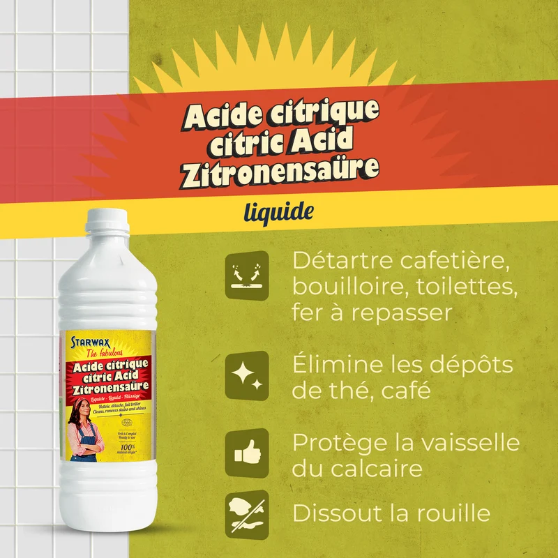 Acide citrique liquide – Détartrant naturel sans odeur