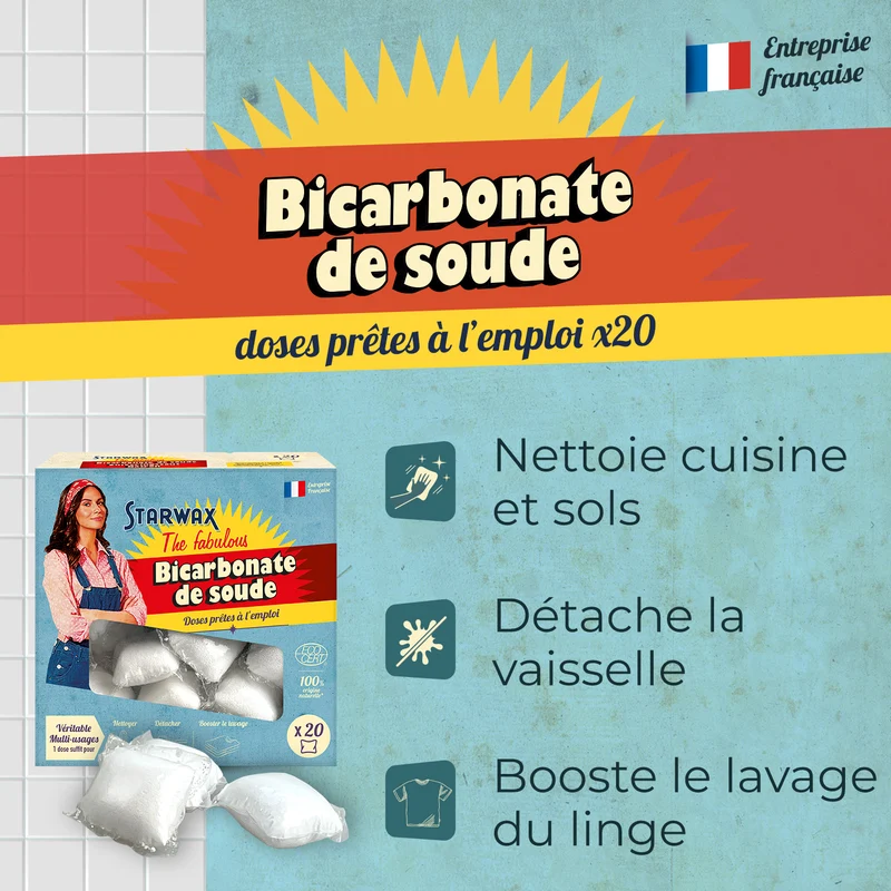 Bicarbonate de soude en doses prête à l'emploi
