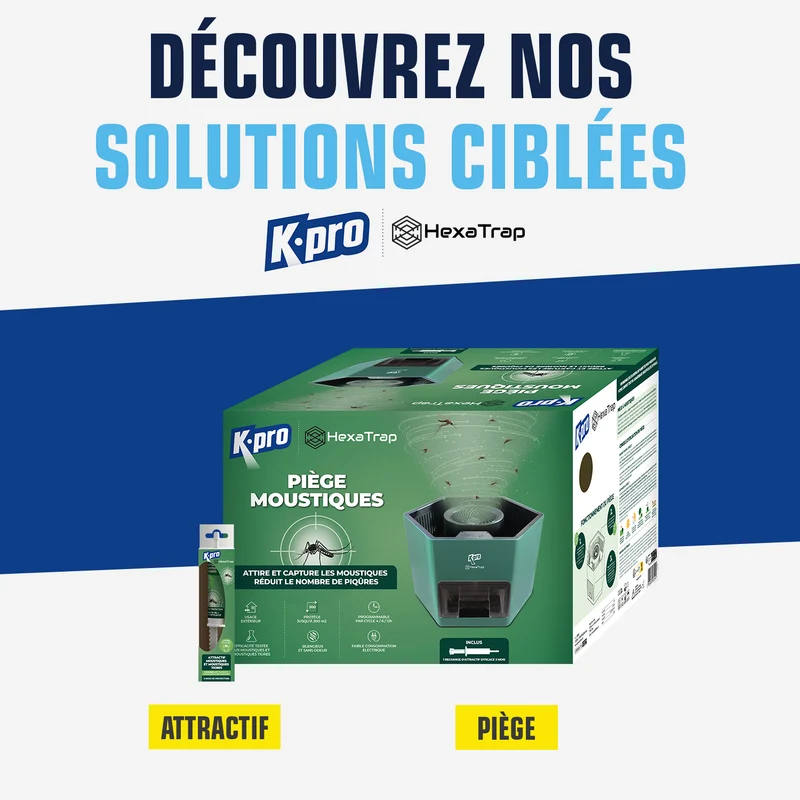 Piège électrique à moustiques et moustiques tigres + 1 seringue d'attractif