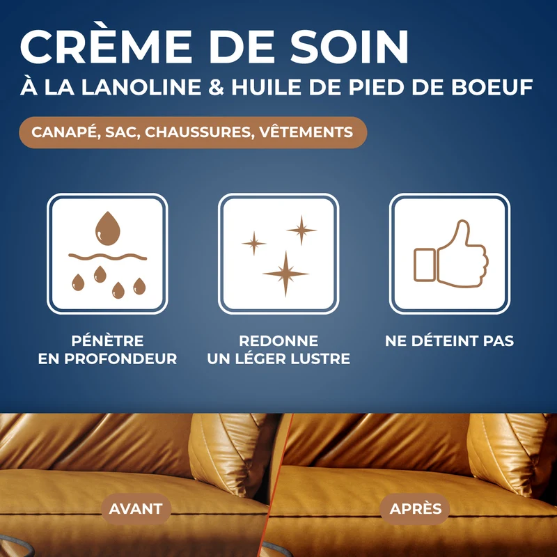 Crème de soin pour cuirs colorés