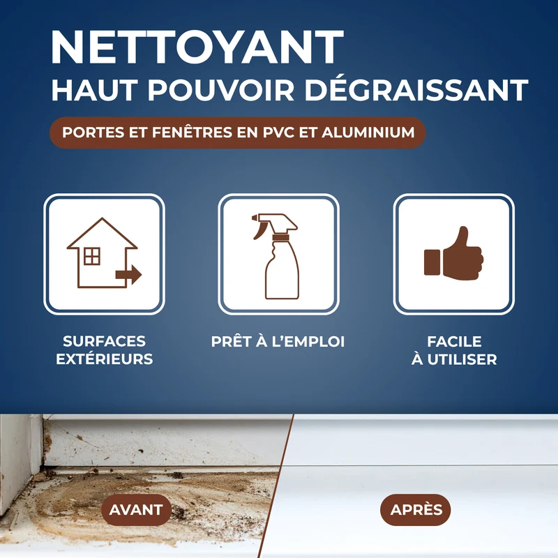 Nettoyant portes et fenêtres prêt à l'emploi