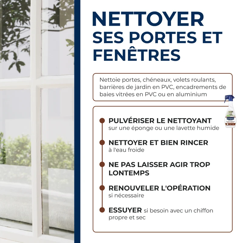 Nettoyant portes et fenêtres prêt à l'emploi