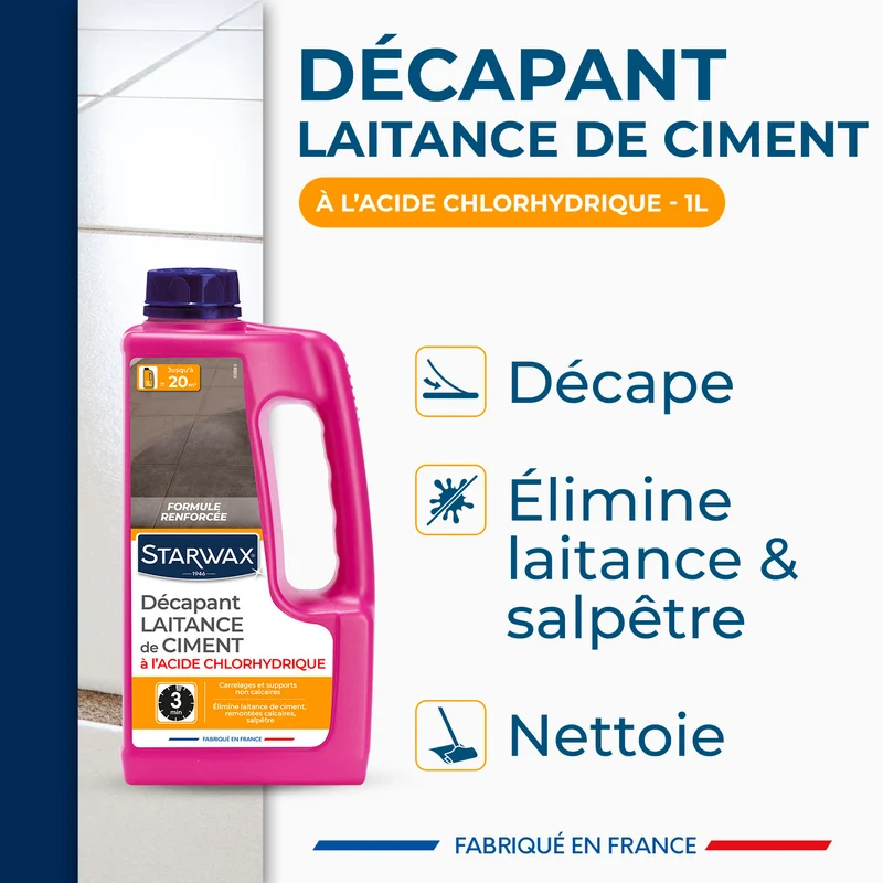 Décapant laitance de ciment