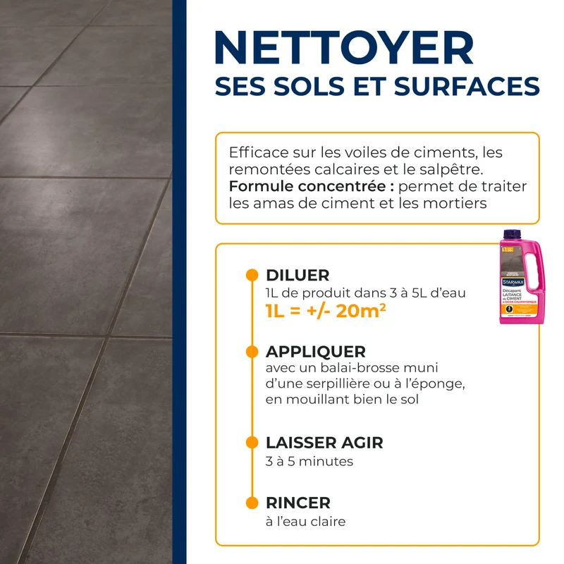 Décapant laitance de ciment