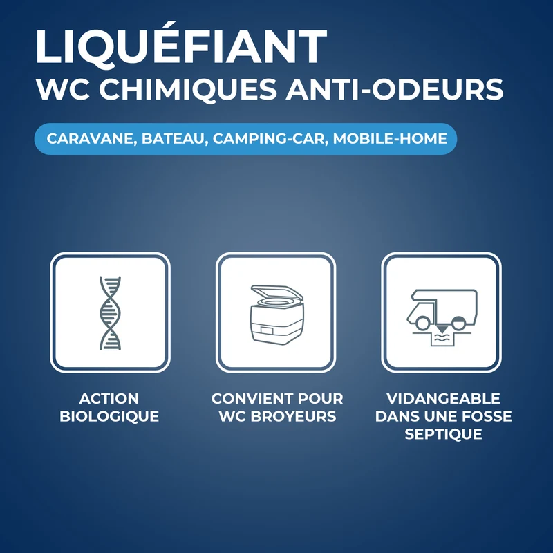 Liquéfiant désodorisant pour WC chimiques