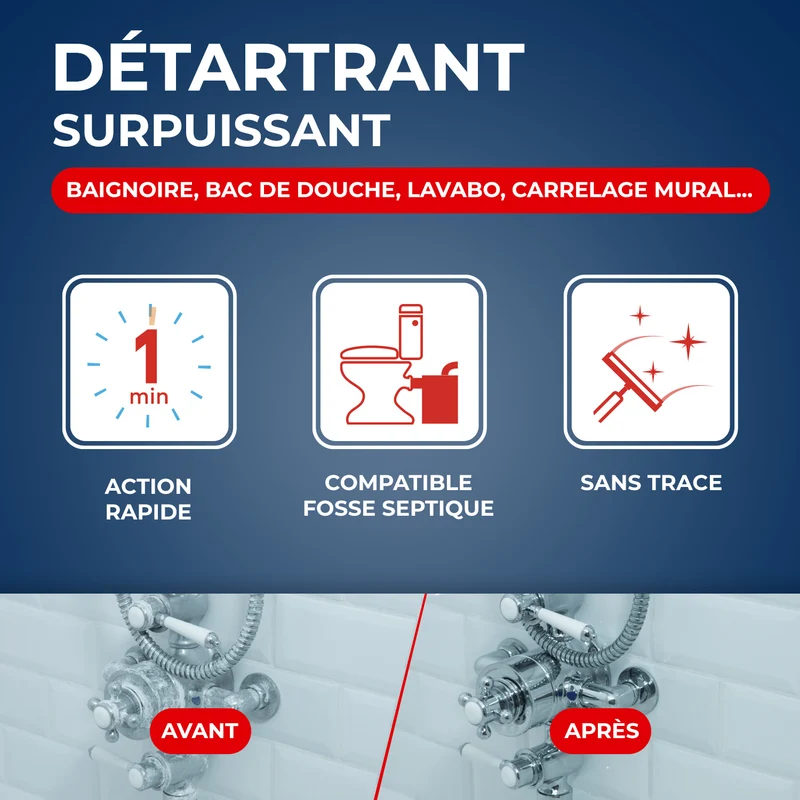 Détartrant surpuissant pour salle de bains