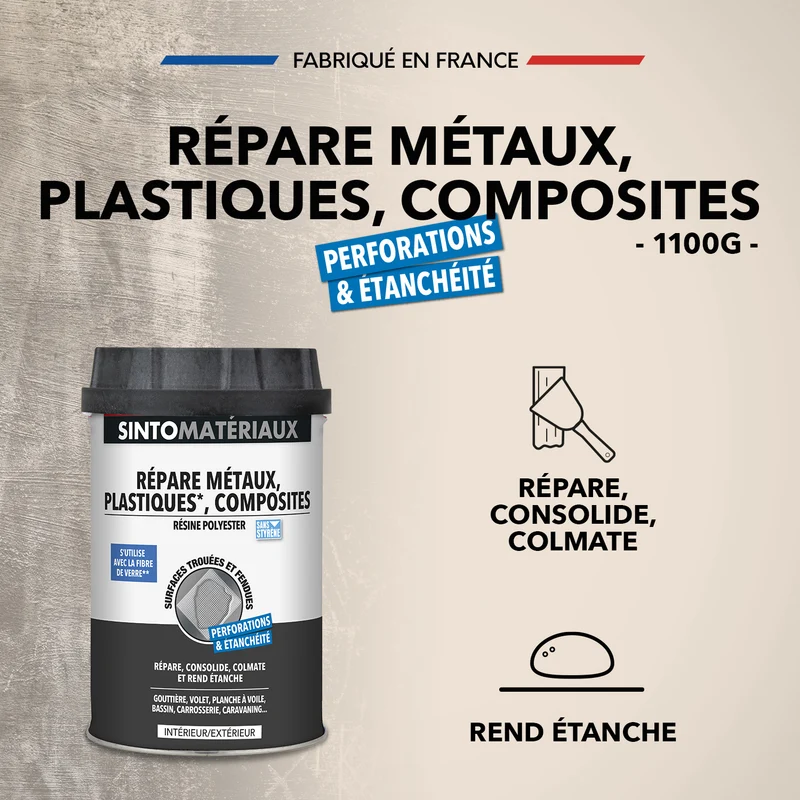 Répare métaux, plastiques, composites