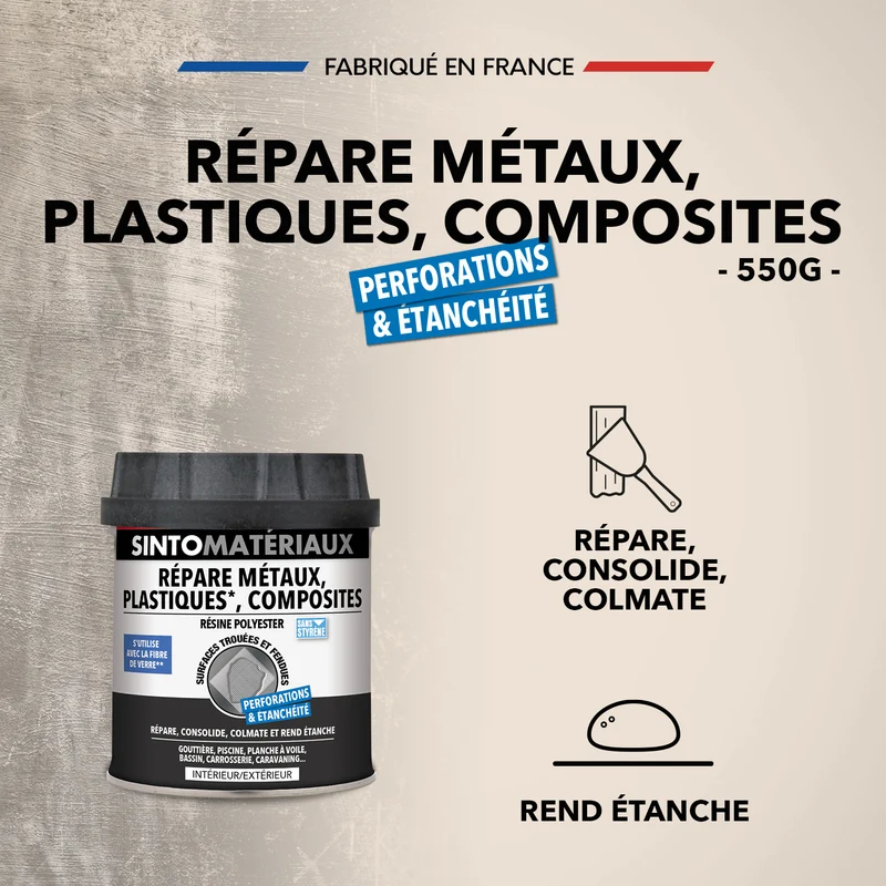 Répare métaux, plastiques, composites