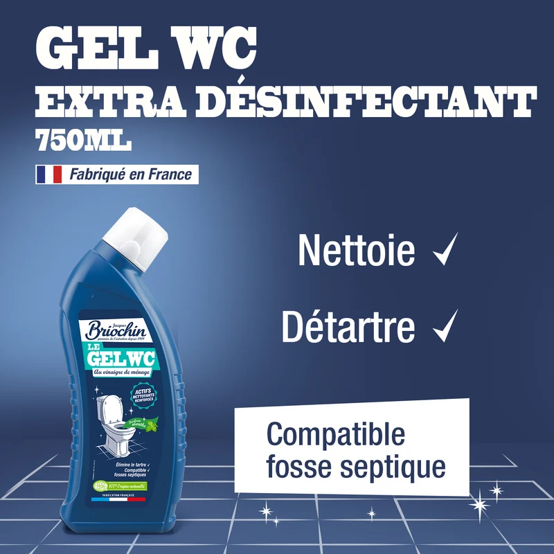 Gel WC au vinaigre de ménage - parfum menthe