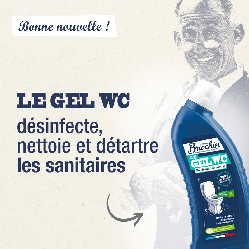 Gel WC au vinaigre de ménage - parfum menthe