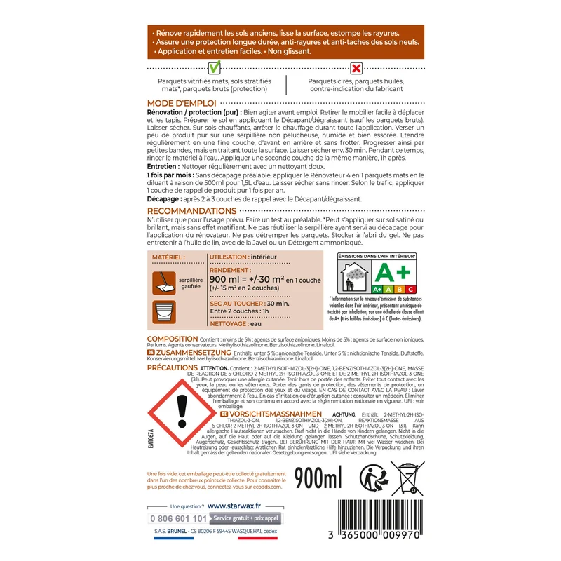 Rénovateur 4 en 1 Parquets mats et stratifiés
