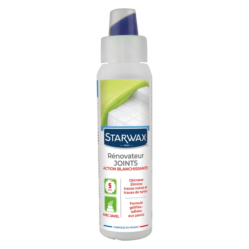 Rénovateur joints - action blanchissante avec Javel - Gel avec brosse intégrée