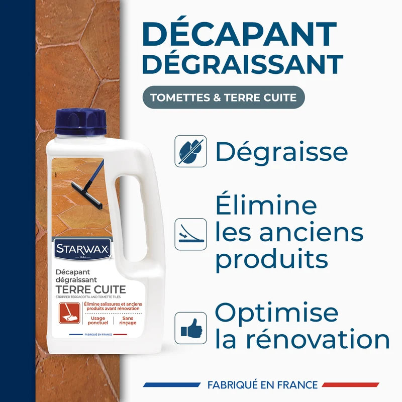 Décapant pour tomettes et terres cuites