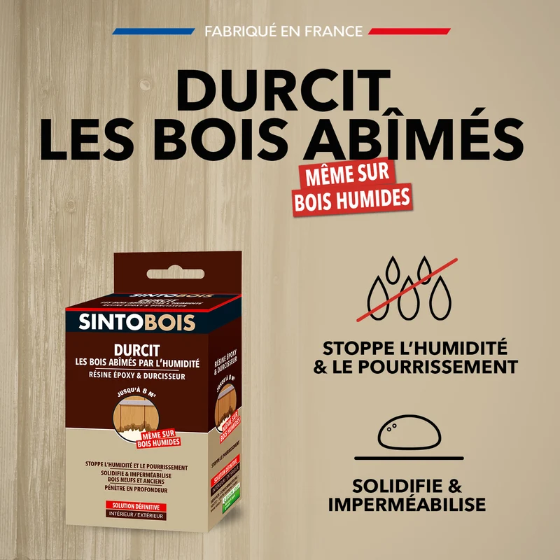Durcit les bois abimés par l'humidité