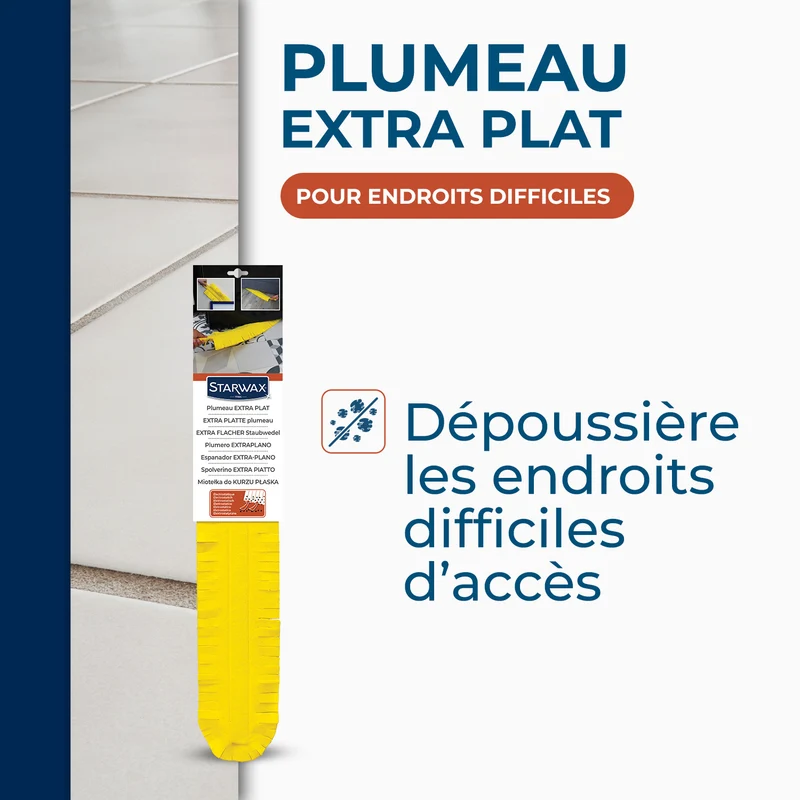 Plumeau extra plat et long dépoussiérant
