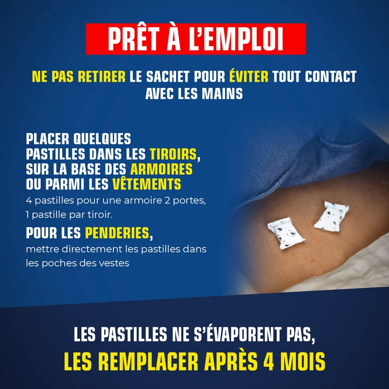 Pastilles mites des vêtements