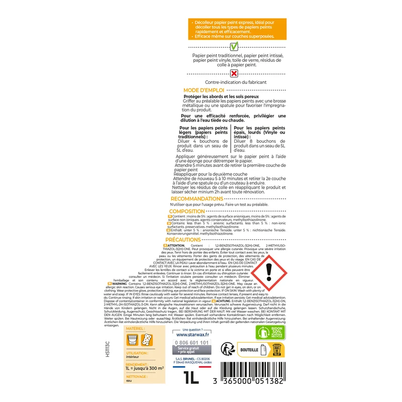Décolleur Express papier peint 1L