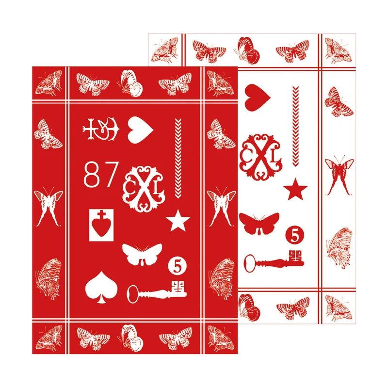 SET DE 2 TORCHONS - AMULETTE - ROUGE