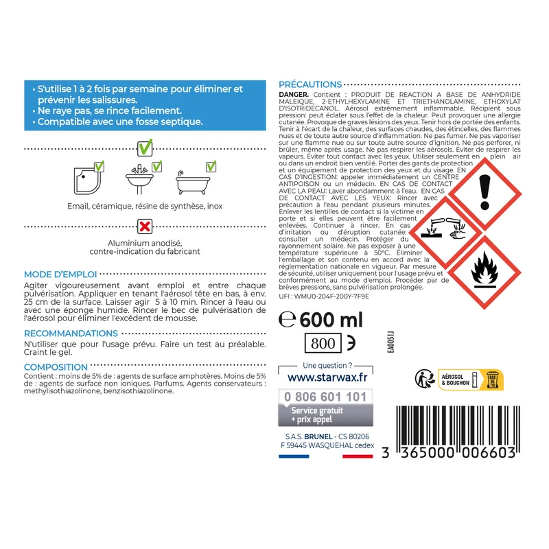 Nettoyant brillant express pour salle de bains