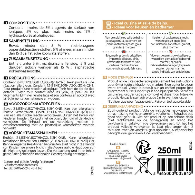 Rénovateur de brillance pour marbre et pierres naturelles