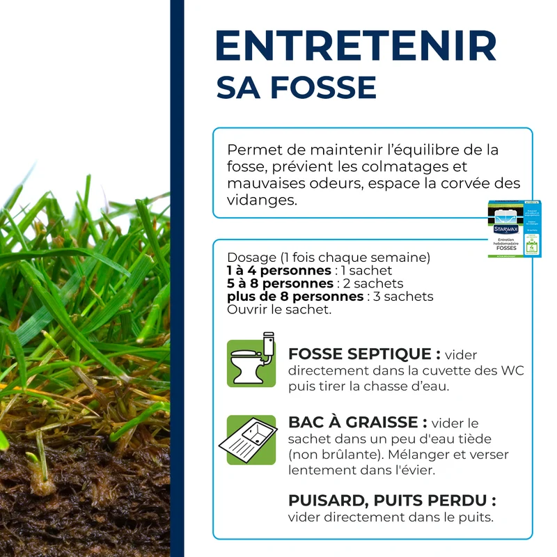 Entretien hebdomadaire pour fosses septiques