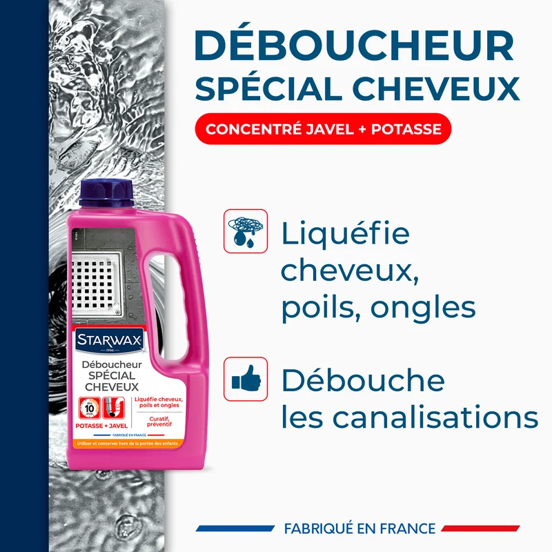 Déboucheur canalisations spécial cheveux