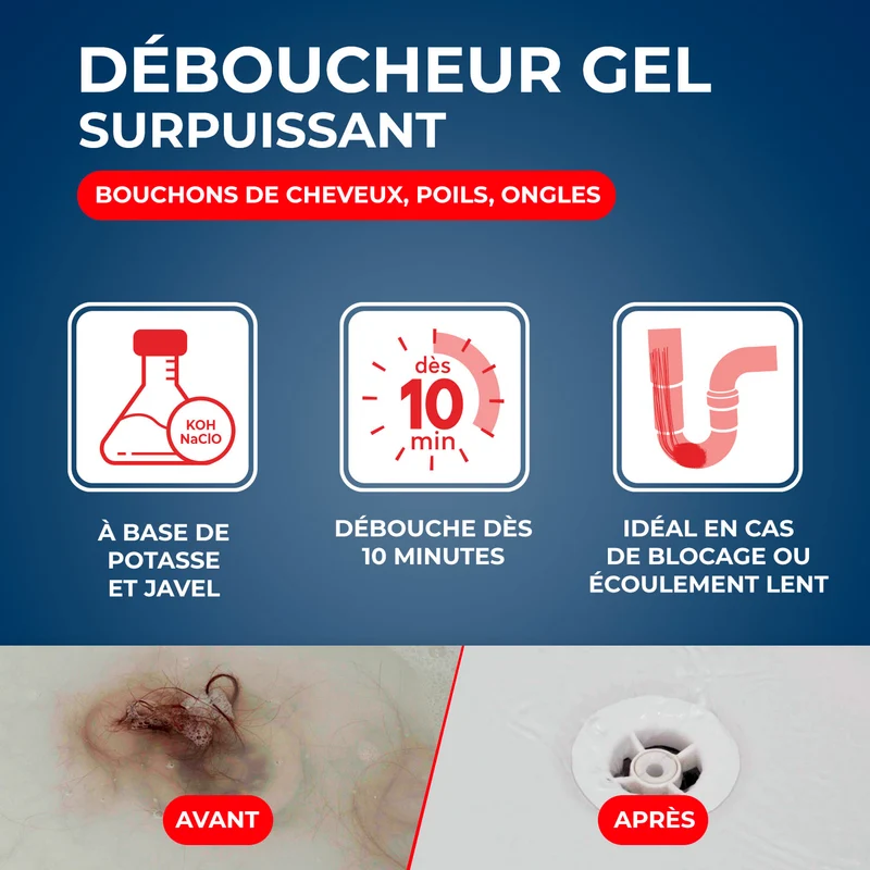 Déboucheur canalisations spécial cheveux