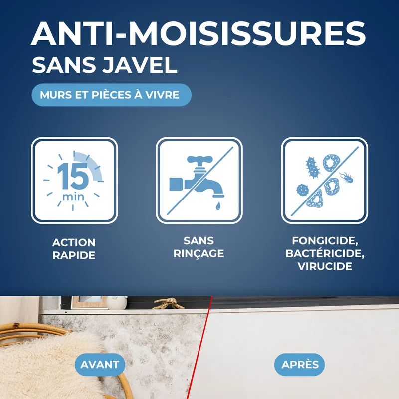 Anti-moisissures pour murs et pièces à vivre