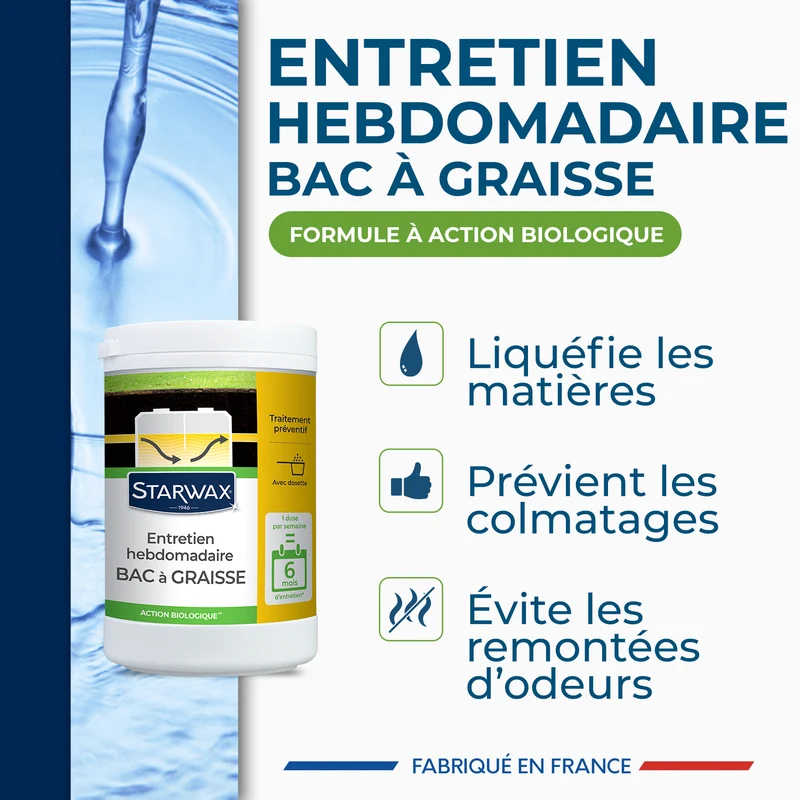 Entretien hebdomadaire pour bacs à graisses