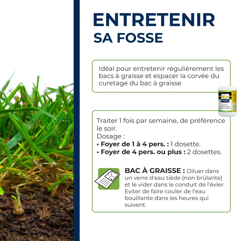 Entretien hebdomadaire pour bacs à graisses