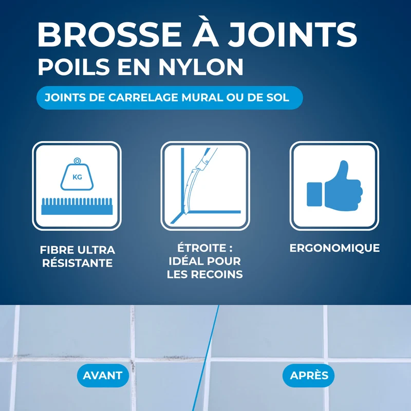 Brosse à joints ergonomie